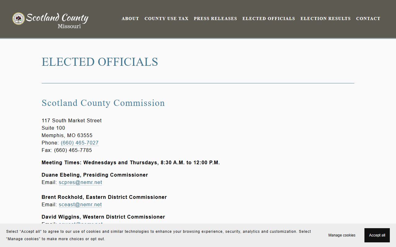 Scotland County Court records elected officials contacts